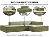 Sarantino Vani 3 Seater Modular Sofa Set - Green SOFA-MLM-315-GN