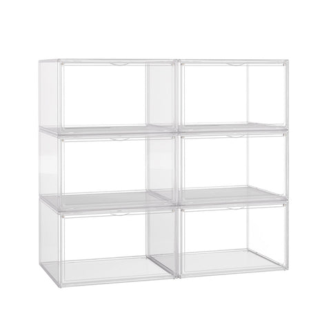 Stacked 6Pc Shoe Box Storage Display Stackable SHOEBOX1006-6PC_NZ