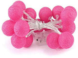 50 Ball HOT Pink LONG 5m String Light Battery Box 5cm Cotton Ball Christmas Birthday Bbay Girl V382-HOTPINKBALLBATT50