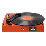 Gadhouse Brad MKII Record Player - Tangerine Entertainment Stand Bundle - Black V398-GAD0105-ST