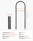 VEVOR 304.8 mm 8 Pack Rebar Stakes Heavy Duty U Shape Galvanized Ground Anchors V952-LWDD123INCHUOEQV8001V0