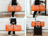 85L Foldable Travel Duffel Bag, Water-Resistant Weekender Sports Bag with Shoe Compartment, V1237-ZY-924-389