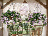 Artificial Violet UV Resistant Potted Plant 2 Pack, Faux Violet Flowers in Planters for Outdoor V1192-AZ-W-34051