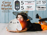USB-Powered Plush Heating Pad, Cartoon Ghost Design, Soft Warm Stuffed Toy for Home, Office, and V1341-ZY-4UTU37SE-WHITE