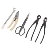 5Pcs Bonsai Tool Set Kit Carbon Steel Bonsai Scissors Rake Branch Cutter Pruning Shears Pliers V1294-YM0512-3111220300311