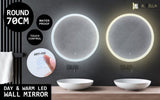 LED Wall Mirror Round Anti-Fog Bathroom 70cm V274-FT-BM-LEDR-70