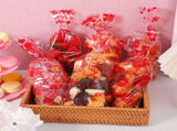 120 Pcs Multi-Color Heart Candy Bags, Clear OPP Packaging for Valentine's Day Party Favors, Wrapping V1192-AZ-W-22502