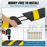 VEVOR 2PCs 6 ft Rubber Speed Hump, 2 Channel, 10000 kg/axle Capacity Heavy Duty Traffic Speed Bump, V952-JSDDLBHQXJZTA59NFV0