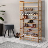 Artiss Shoe Rack Cabinet Bamboo 10-tier 50 Pairs BAM-B-SR2001-NT