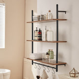 VEVOR Industrial Pipe Shelf 3 Tier 32x9.84in Wall-Mount for Kitchen Bedroom V952-JSGZWJYGHMBHKQBT1V0