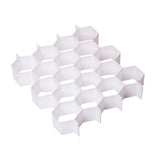 White Plastic Drawer Organizer with Grid Dividers for Socks, Underwear Storage in Closet, Dresser V1369-AZ3-W-18416