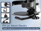 Two desktop clip-on cup holders and headphone hanger - adjustable, non-slip silicone, maximum load V888-ELOSUNG35655