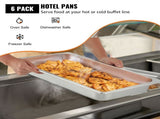 Hotel Pans Full Size 2.5 Inch Deep, Steam Table Pan 6 Pack , 22 Gauge/0.8mm Thick Stainless Steel V952-CP20X12X2YCTZ6001V0
