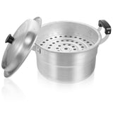 Aluminum Steamer Pot Set with Dual Handles, Round Shape, Ideal for Steaming and Boiling, Kitchen V1192-AZ-W-26886