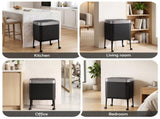 Cefito 40L Press Top Trash Can Kitchen Rubbish Bin Moblie Stainless Steel Black RB-B-40L-S18-LEG-BK