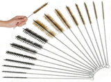 16Pcs Tube Cleaning Brush Brass Stainless Steel Engine Cleaning Brush 11.81 Inch Long Round Wire V1366-AZ2-W-15035