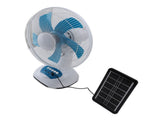 15W Solar Oscillating Standing Fan 3 Speeds Portable Desk Quiet Fan with Solar Panel 6600mAh Battery V1294-YM0901-3113240098711