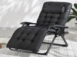 Gardeon Sun Lounge Lounger Folding Camping Zero Gravity Chair Outdoor Furniture FF-LOUNGE-DS-ABK