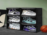 Stacked Shoe Box Acrylic Sneaker Display 6PC Black SHOEBOX1002-6PC-BK