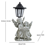 Resin Hummingbird Solar Lamp Outdoor Garden Sculpture Couple Hummingbird - Multi-color - Size 13 V1347-118-12811-MLT-13