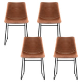 Artiss 4x Dining Chairs Retro PU Leather Kitchen Lounge Cafe Accent Chair Brown UPHO-C-DIN-2503-BRX4