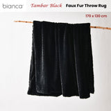 Bianca Tambar Black Faux Fur Throw Rug 130 x 170 cm V442-BCA-THROW-TAMBAR-BLACK-RE