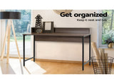 Artiss Computer Desk Shelf Oak 100CM MET-DESK-002-BK-OA