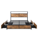 Levede Double Bed Frame RGB LED 4 Drawers USB BF1058-D