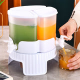 5.2L Refrigerator Cold Water Bottle, 14.37x9.25x9.25in Iced Beverage Dispenser, 3-Compartment V1370-AZ4-09034