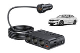 7 in 1 Cigarette Lighter Splitter QC3.0 PD 30W Charging 3 Socket Car Charger Adapter V1263-JX-6411
