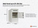 Parcel Delivery Drop Box Mailbox - Secure Home Package Locker 38x38x90cm White V238-SUPDZ-40998763987024