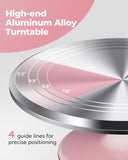 Premium Aluminum Alloy Cake Turntable Set with 3 Icing Scrapers, Offset & Silicone Spatulas, V1107-CS-LHJZTDG