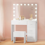 Artiss Dressing Table Set Stool 15 Led Bulbs White Darcy FUR-W-DRESS08-LED-WH-AB