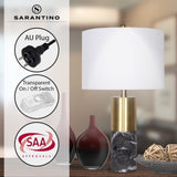 Sarantino Metal and Faux Marble Table Lamp in Black LMP-MLM-4550-BK