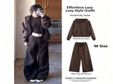 Women Chestnut Brown Two-Piece Hoodie & Pants Combo, Loose Relaxed Cut Size M, Low Maintenance Daily V1221-XM-LB5024-ZS141