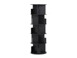 Artiss 5 Tiers Bookshelf Swivel Bookcase Display Shelves Stand Round Black FUR-S-DS-5TR-BK