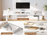 Artiss Electric Standing Desk Height Adjustable Home Office 120cm White HASD-ET156E-SHELF-WH-AB