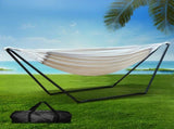 Gardeon Hammock Bed with Stand Outdoor Camping Hammocks Steel Frame HM-BED-KIT-U-S-CREAM