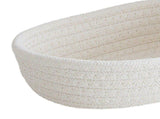 3 Pcs Desktop Storage Basket Oval Organizer Container Cotton Rope Hand Woven for Makeup Snacks White V1294-YM0626-3117220295311