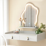 Artiss Dressing Table Floating LED White Daphne FUR-W-DRESS06-LED-WH