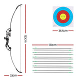 Everfit 55lbs Bow Arrow Set Recurve Takedown Archery Hunting for Beginner Green BS-AD55-GN