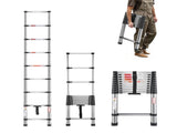 Telescoping Ladder, 2540mm Stainless Steel Lightweight Extension Ladder, Multi-Button Retraction V952-SSTTNLSLK85F88IXYV0
