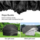 Waterproof 210D Oxford Grill Cover with PVC Coating, UV and Wind Resistant Protection for Outdoor V1189-LC-HW-00395