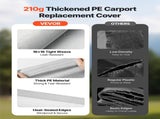 Carport Replacement Canopy, 6 x 3 m Potable Garage Tent Top Tarp, UV-Resistant & Waterproof Car V952-CKPB10X20FTHHVXKO001V0