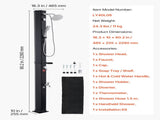 40L Solar Heated Shower, 205cm Showerhead Height Outdoor Shower, with Handheld & Foot Faucet, Hot & V952-TYNLYQHSPVCL8QSDL001V0
