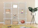 12 Cube Wire Grid Organiser Bookcase Storage Cabinet Wardrobe Closet White V63-827871