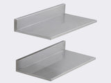 21.8 x 40.6 cm Stainless Steel Shelf, Wall Mounted Floating Shelving with Backsplash, 20 kg Load V952-BGSCTTLL86162MWQSV0