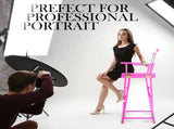 2X Director Movie Folding Tall Chair 76cm PINK HUMOR V274-FT-6015DC-PK2