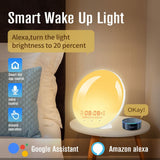 Sleep Sound Machine Night Light, Smart Alarm Clock with Sunrise Simulation, Sleep Assistant White V1192-AZ-W-10133