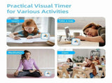 2X 60-Minute Visual Timer with Night Light, Countdown Timer,Pomodoro Timer with Rainbow Pattern for V1366-AZ2-W-15687